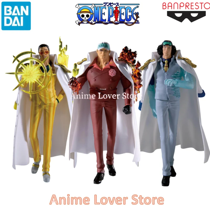 Bandai Original Banpresto EL SHUKKO One Piece Los Antiguos Tres Almirantes de la Marina Akainu Kizaru Aokiji Anime Figura Juguetes