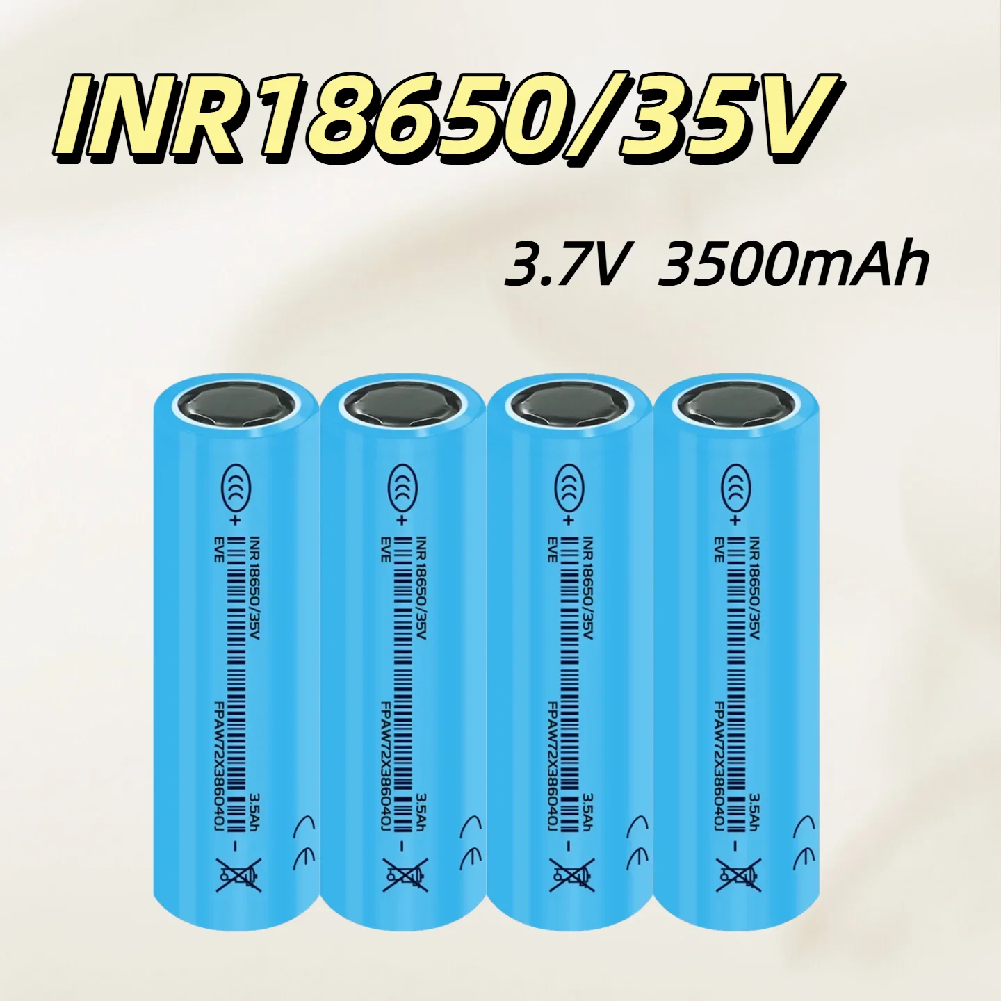 

2025 New INR18650 3.7V 3500mAh 10A High Power Rechargeable Li-ion Battery Real Capacity For Flashlights