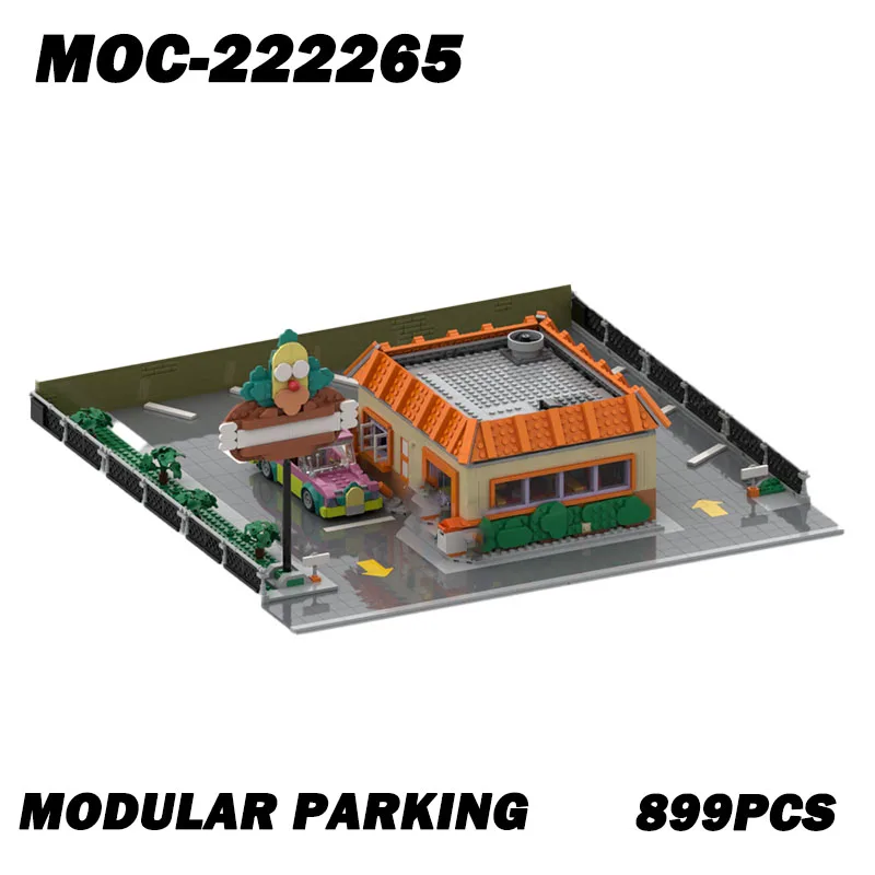 MOC-222265 주차장 모듈형 창의적 거리 풍경 퍼즐 건축 DIY 교육 조립 모델 장난감 선물 899PCS