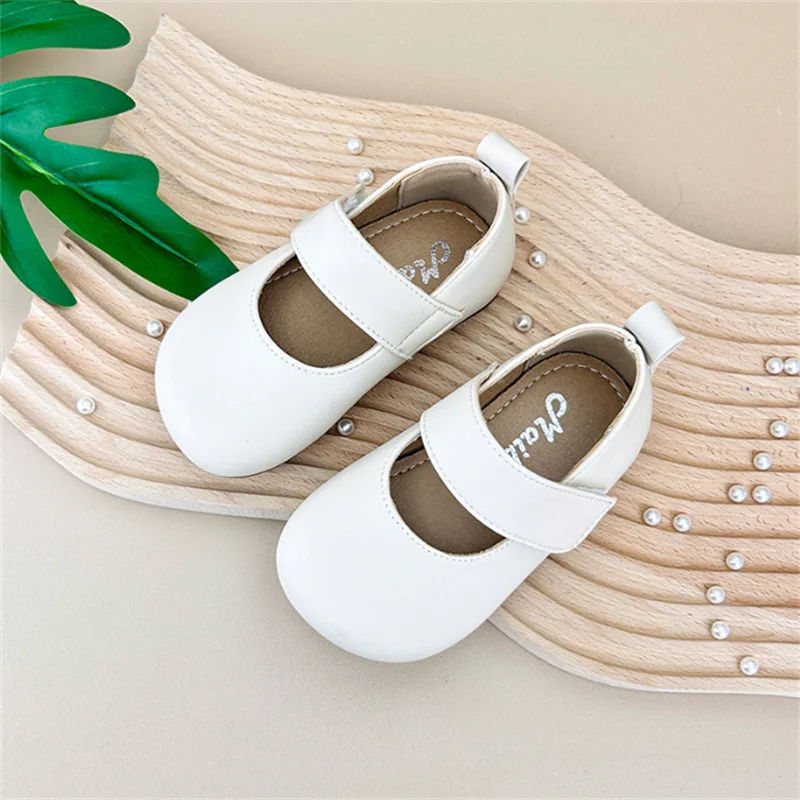 New Spring Baby Shoes For Girls Leather Princess Shoes Soft Sole Outdoor Single Shoes Fashion Toddler Little Kids Shoes