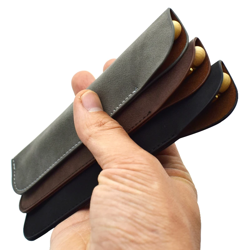 حامل مقلمة ناعمة لقلم واحد من جلد البولي يوريثان، مواد الكتابة، حقيبة تخزين الأدوات المكتبية، هدية اللوازم المدرسية المكتبية