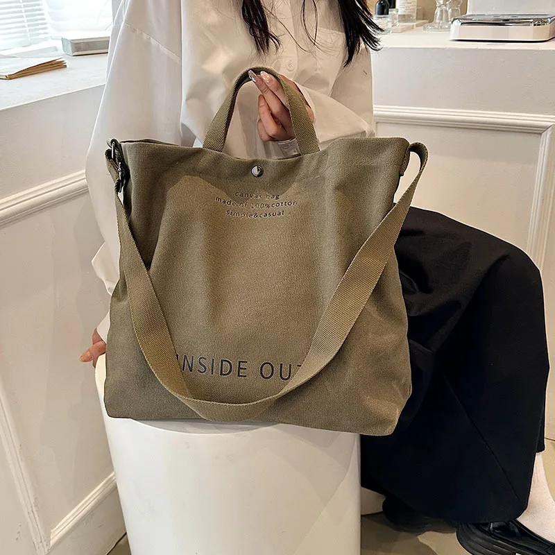 

The Tote Bag for Women's 2023 New Korean Version of The Retro Lazy Style Casual Messenger Bag Large-capacity Cloth Bag