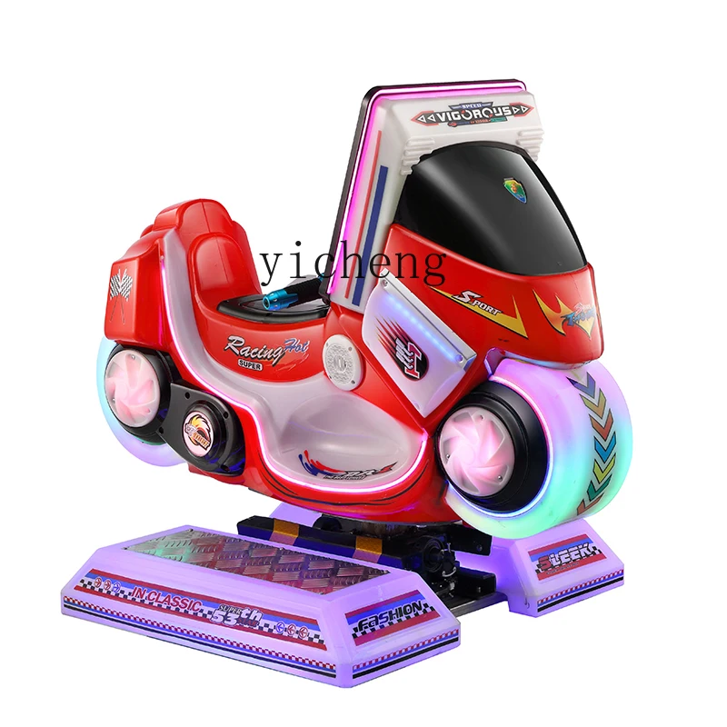 Tqh máquina de juego para niños, juguete Comercial Grande que funciona con monedas, motocicleta de carreras, 3D, máquina de juego interactiva para interiores