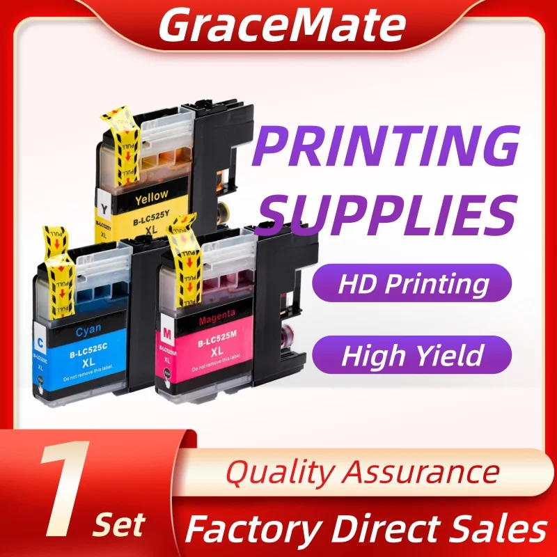 

LC529 Ink Cartridge Compatible For Brother DCP-J100 DCP-J105 MFC-J200 Printer LC525 Ink Cartridge LC529XL LC525XL