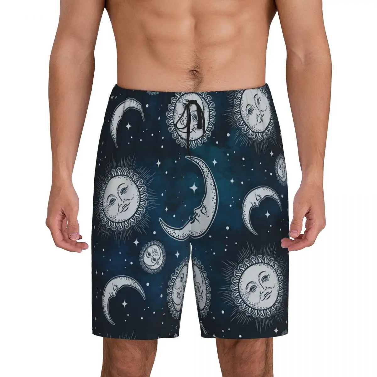 

Мужские короткие пижамные шорты Custom Celestial Mystic Esoteric Magic Sun Moon 20 для сна и отдыха