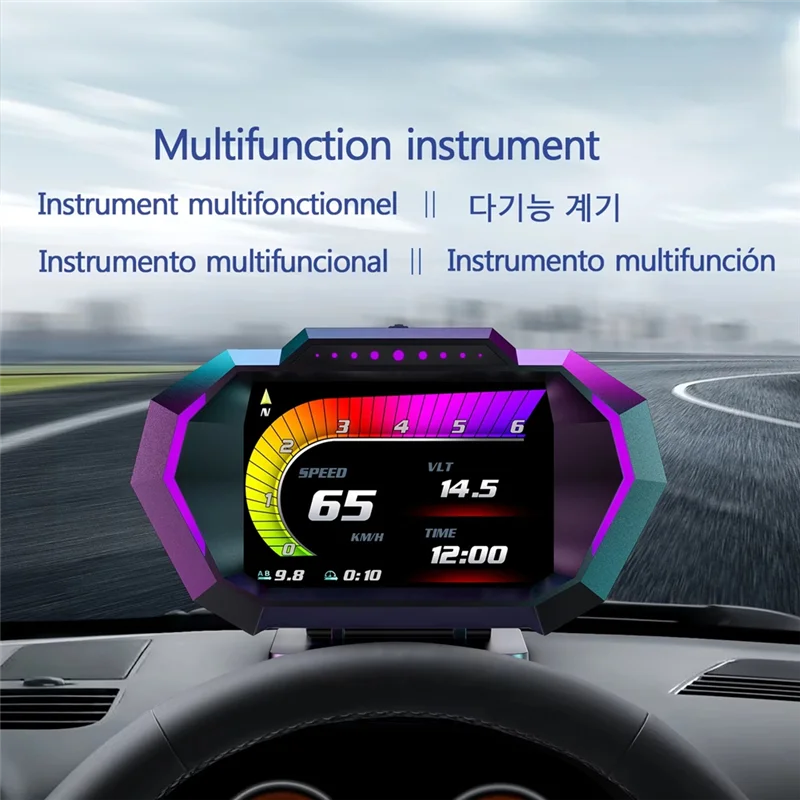 

AUTO Car HUD P24 OBD2+GPS Head Up Digital Display With Multi-Function Speedometer And Slope Meter