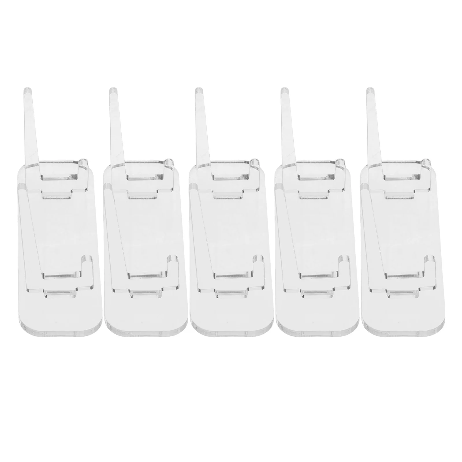 

5Pcs Acrylic Transparent Card Display Stand Desktop Organizer Business Card Holder Clear Stands for Challenge Coins Trading