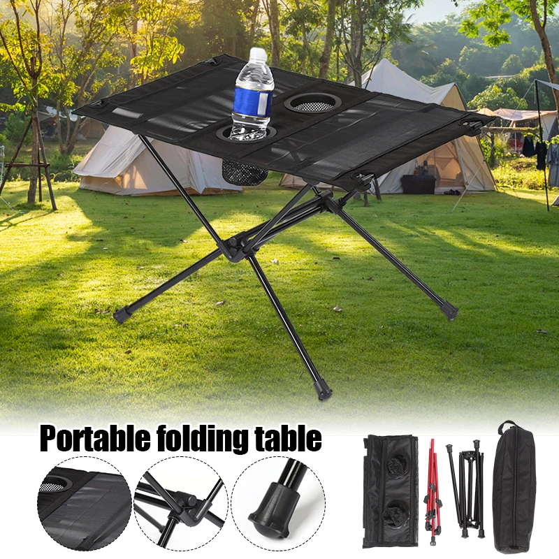 Outdoor Aluminum Alloy Folding Mesh Table Portable Storage Picnic Desk Travel Camping Camping Drive Fishing Table