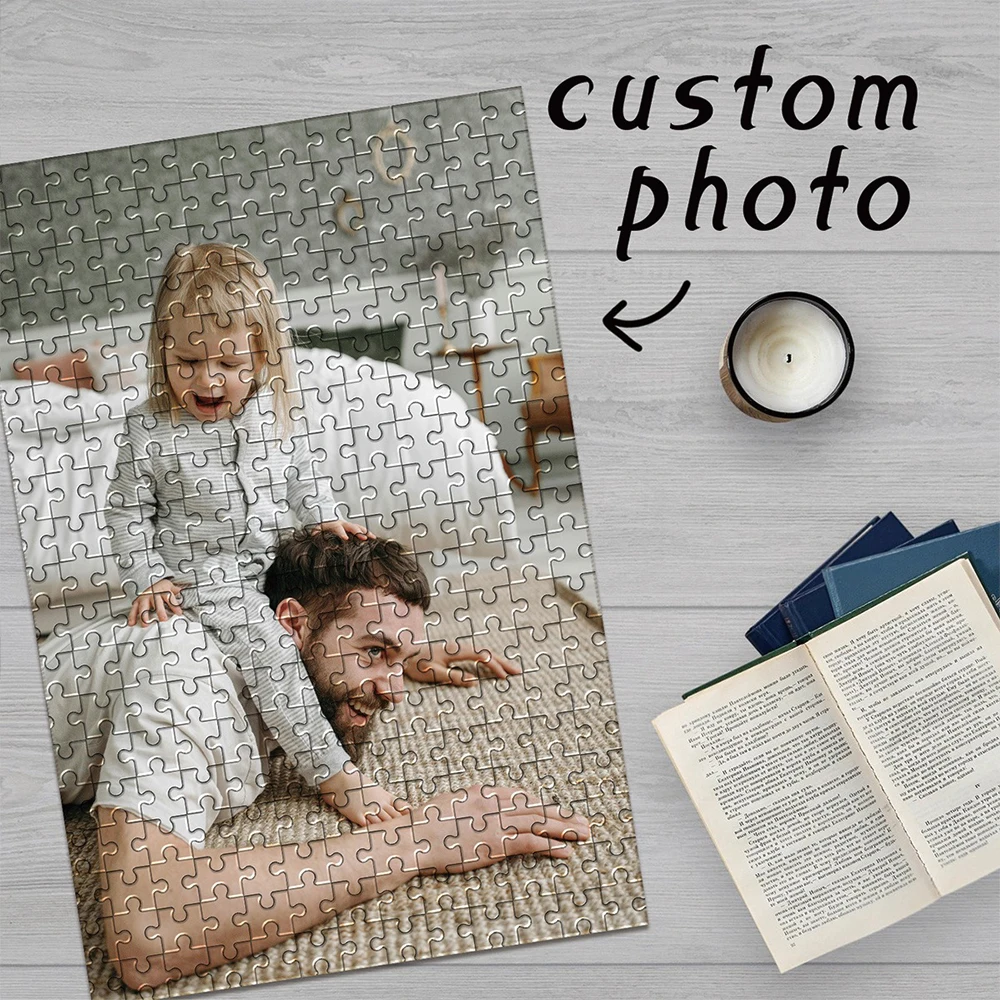 35/300/500/1028pcs Personalized Custom Photo Puzzle Parent Child Photo Unique Gift For Dad Mom Mother's Day