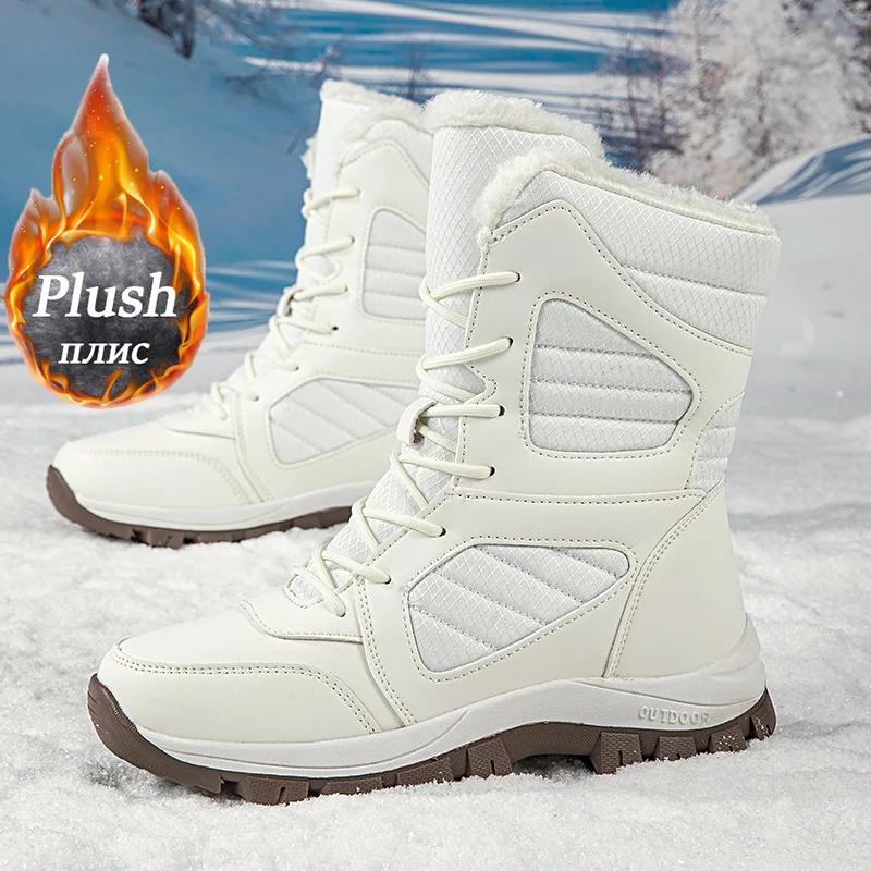 

Ladies' Snow Boots Winter Fashion With Plush Thick Hiking Boots Outdoor Couple's Non Slip Wearresistant Waterproof Sports Shoes