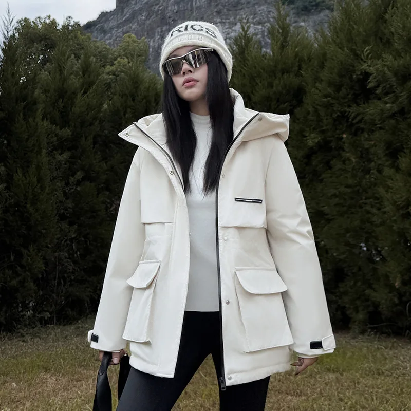 

Зимняя куртка-парка, женская новая модная корейская свободная куртка с капюшоном, утепленная теплая ветровка с хлопковой подкладкой, женские повседневные женские топы