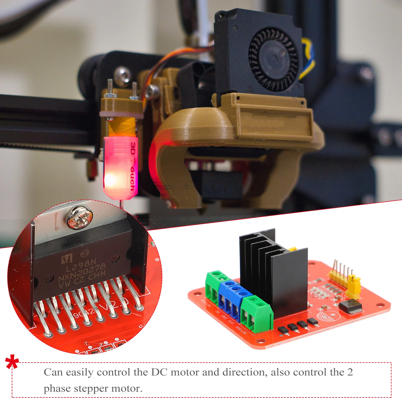 

L298N Bridge DC Stepper Motor Driver 5V 35V 2A Dual H Bridge Controller 20W Tools Parts Controller