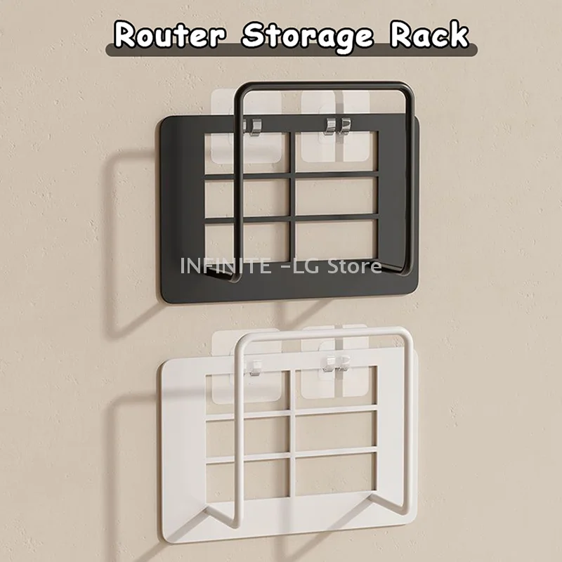 Hot Selling Versatile Wall-Mounted Router & Set-Top Box Holder - No-Drill Multi-Purpose Storage Shelf With Practical Hooks