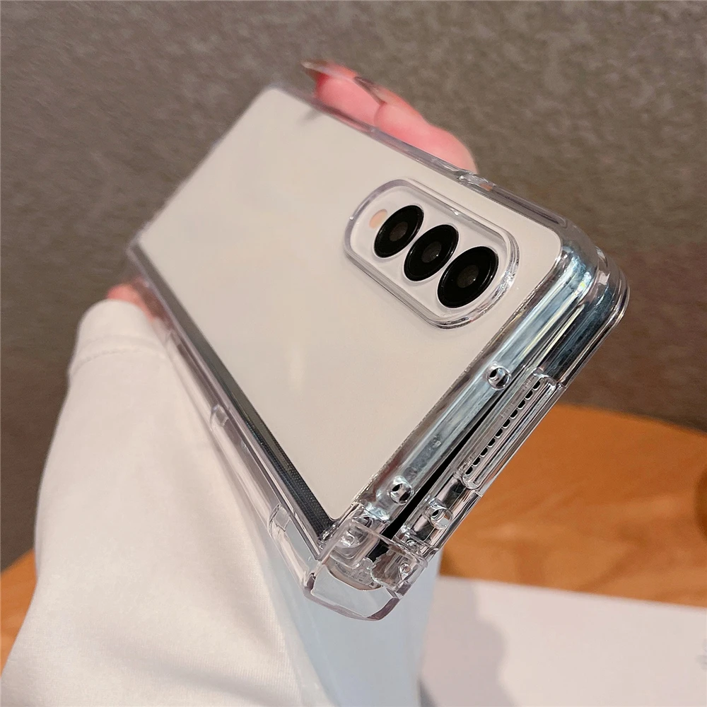 

Transparent Hinge Protector Shockproof Cover for Samsung Galaxy Z Fold 7 6 5 4 3 Fold5 ZFold5 Fold6 Filp7 Hard Acrylic Cover