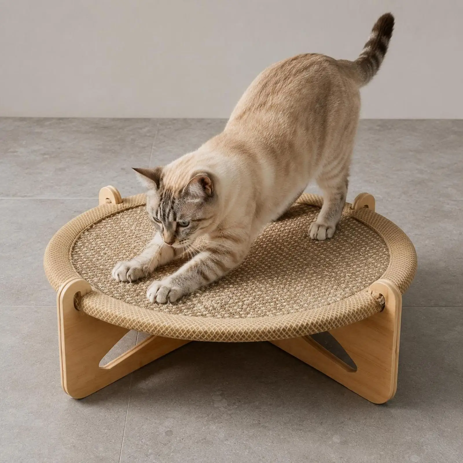Sisal Cat Scratcher Bed Breathable Sisal Cat Sofa Multi-Function for Cats, Small Dogs, Summer, Indoor