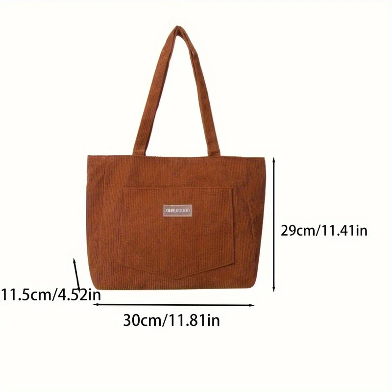 Вельветовая сумка через плечо для женщин, большая сумка-тоут в стиле Mori, кошелек для подмышек, 1 шт.