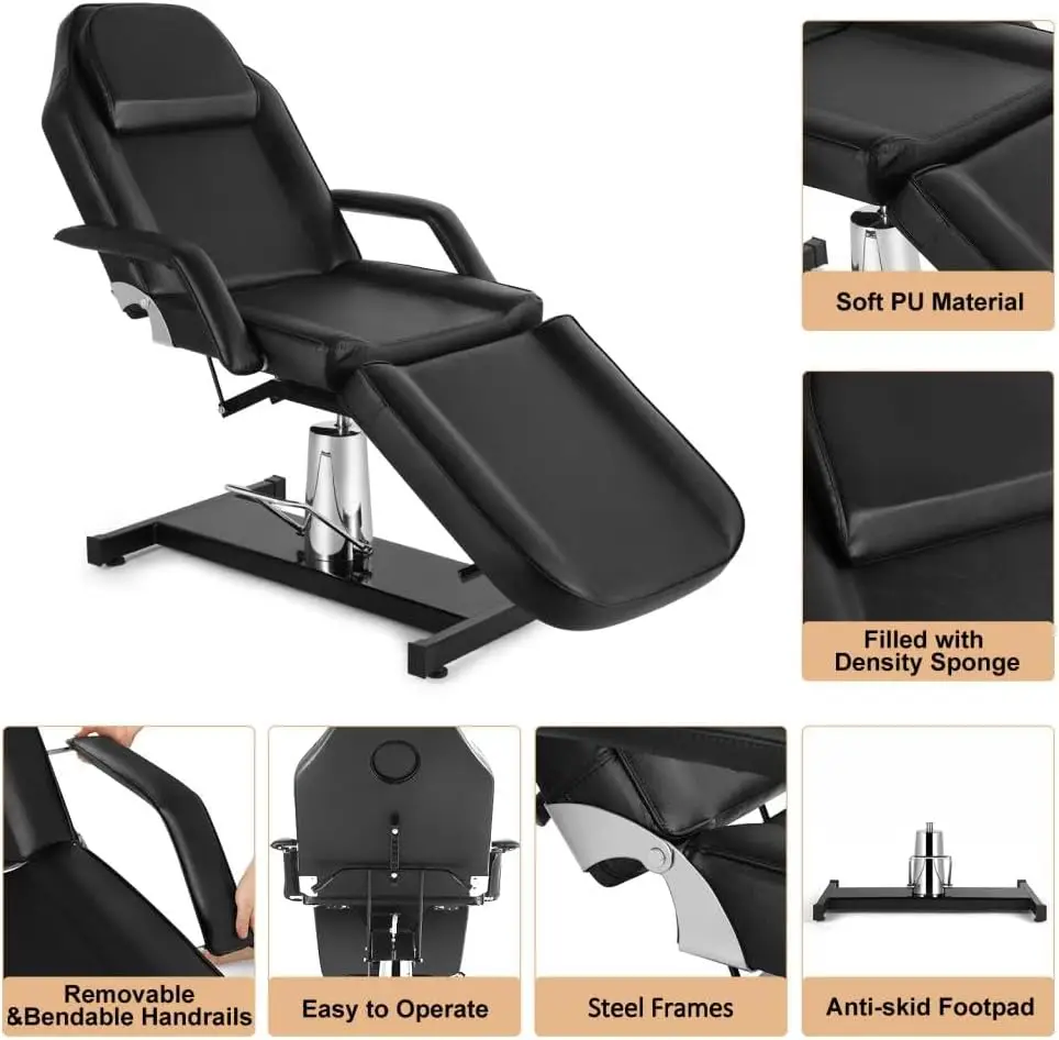 Artist Hand Hydraulic Facial Table Tattoo Chair Massage Bed Adjustable Professional For Esthetician Beauty Spa Lash Bed For