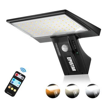 Solar Outdoor Lights 90LED Motion Sensor with Control 3 Color 4Modes Security Flood Waterproof Light for Porch Yard Garden 1