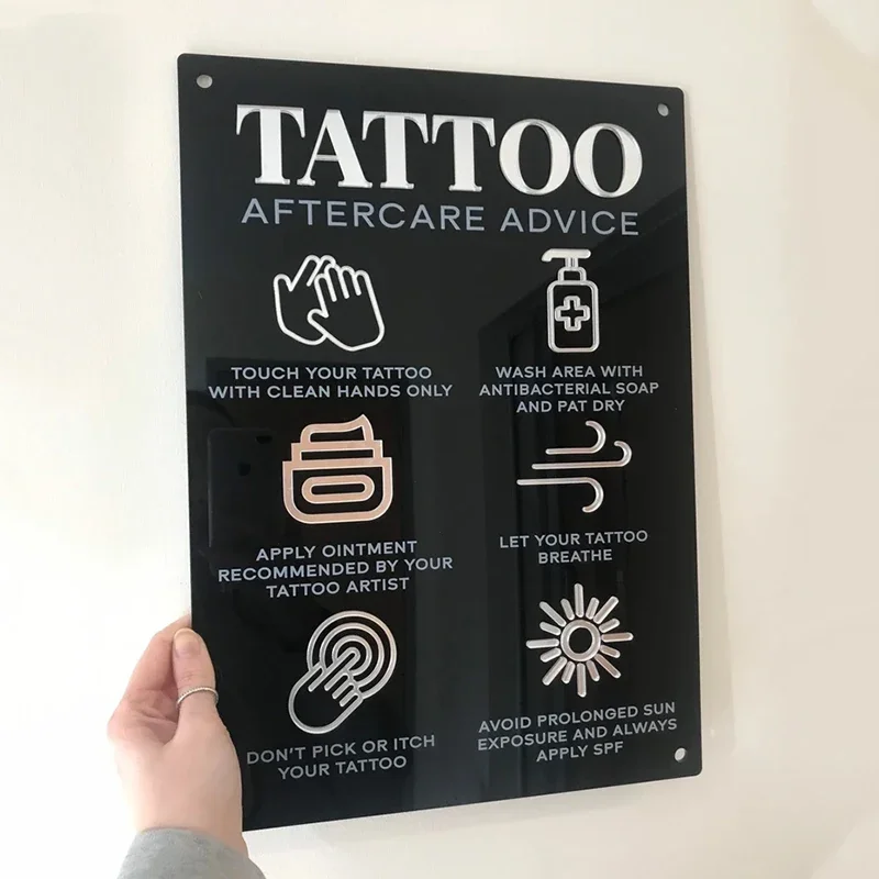 Tattoo Removal Aftercare Advice Acrylic A3 Wall Sign Beauty Studio Business Sign Tattoo Sign