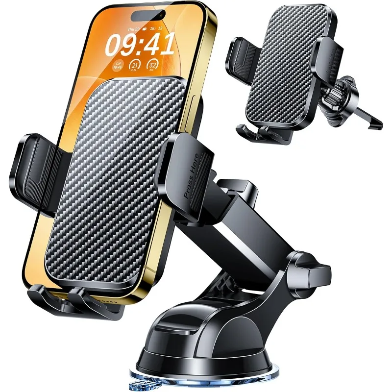 

Phone Holders for Your Car Upgraded Military-Grade Strongest Suction & Stable Clamp Arm Car Phone Holder Mount 360°Adjustable
