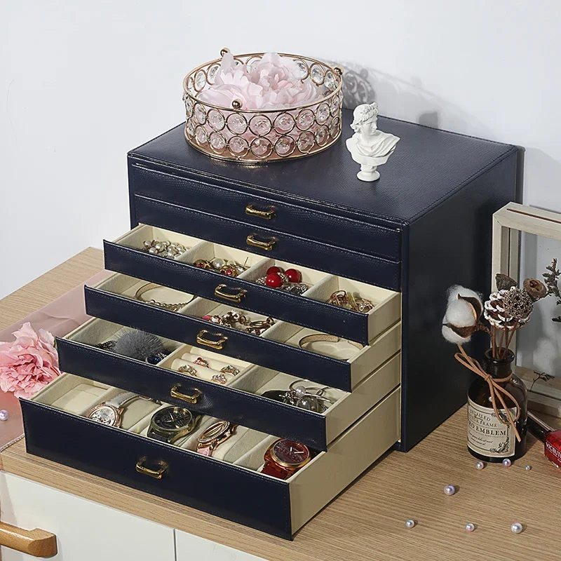 Necklace Beads Drawer Storage Box European Pendants Multi-Layer Jewelry Organizer Fashion Engagement Earrings Ring Vanity Case