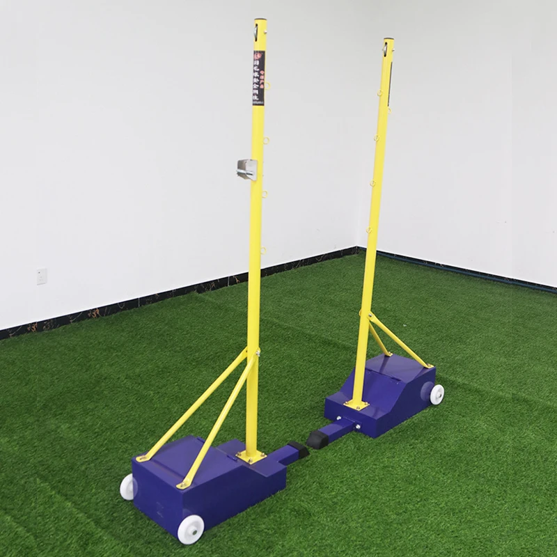 MOVE Badminton Net Stand Blue a Pair Adjustable Height 1.55 Meters -2.1 Meters Multi-functional Volleyball Badminton Net Post