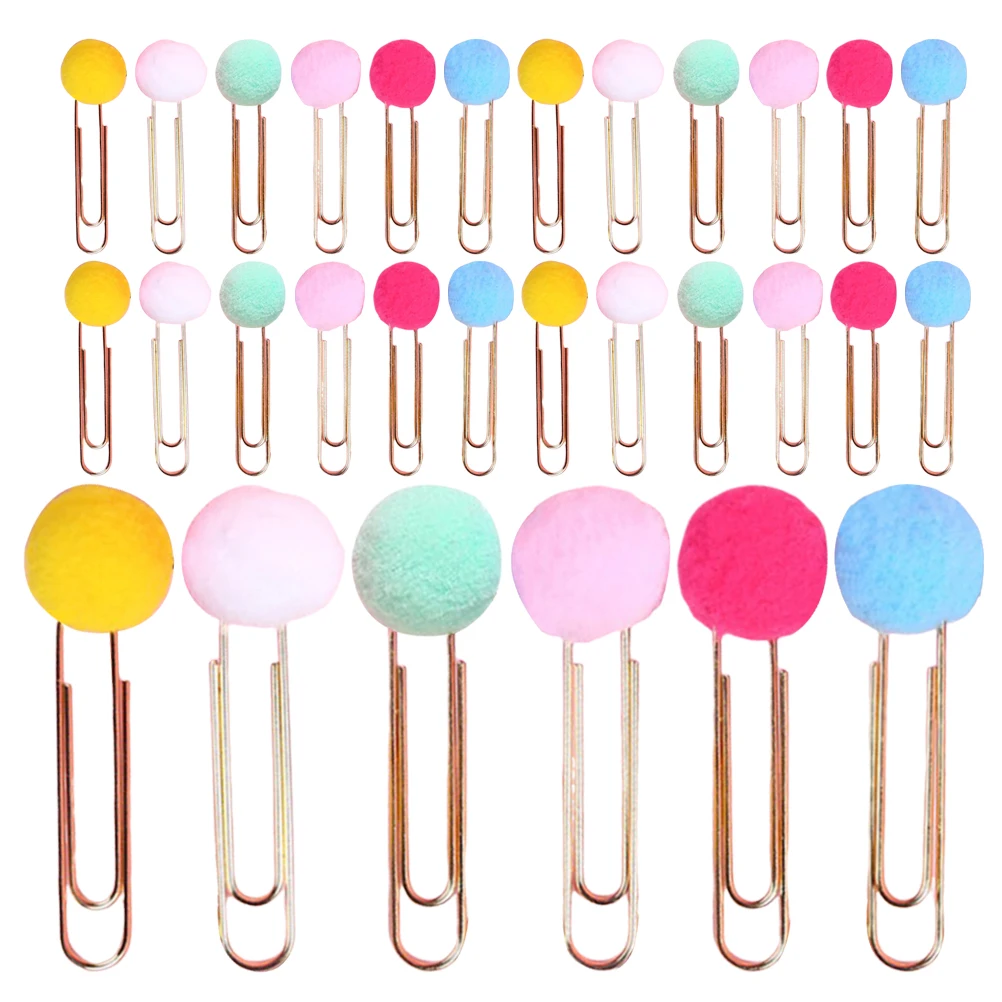 

40 Pcs Pom Paper Colorful Bookmark Paper Clips Kawaii Bookmark Clips Cute Small Novelty Bookmarks For Kids Students