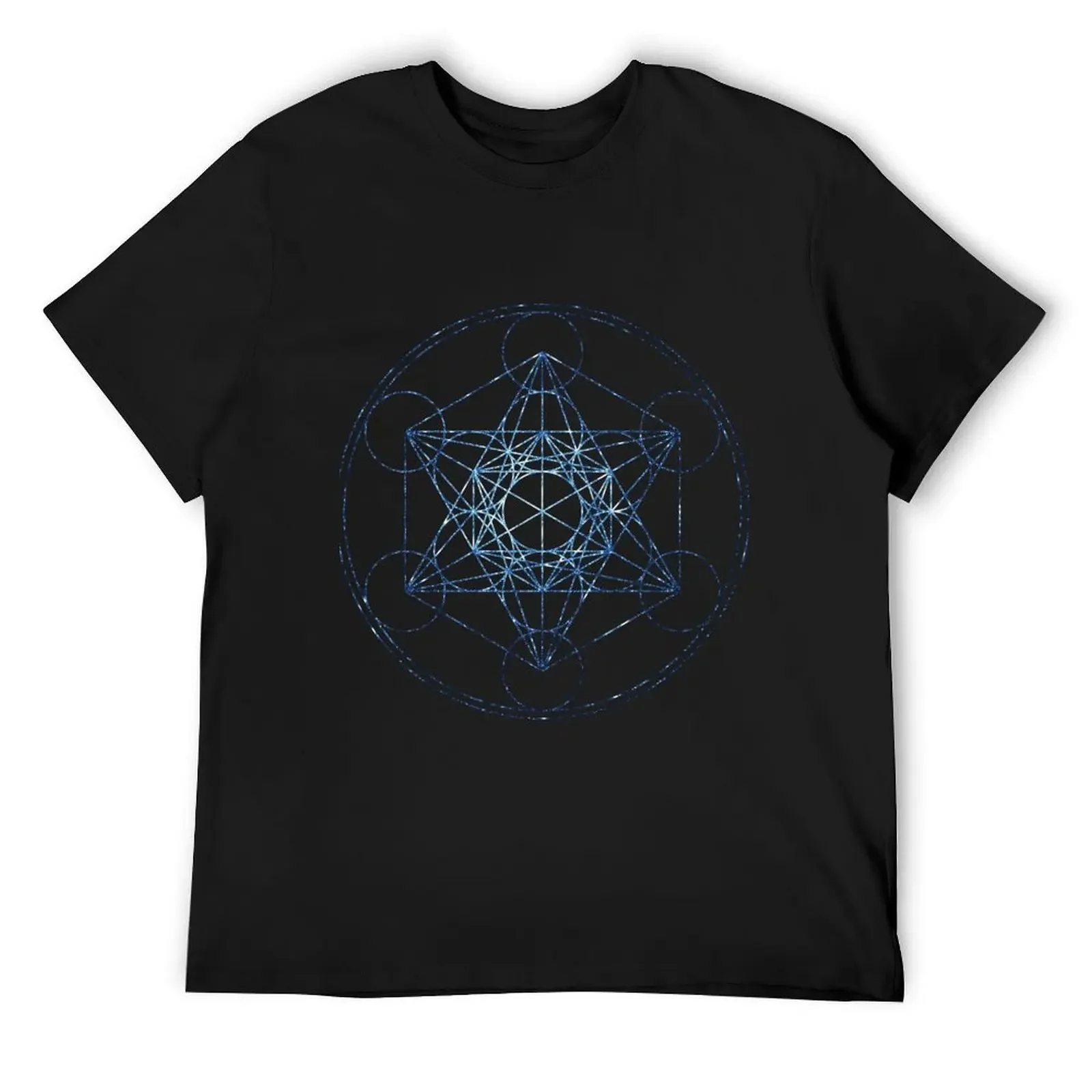 Metatron&x27;s Cube [The Blue Stars] Sacred Geometry Essential . T-Shirt hippie clothes sweat black t-shirts for men