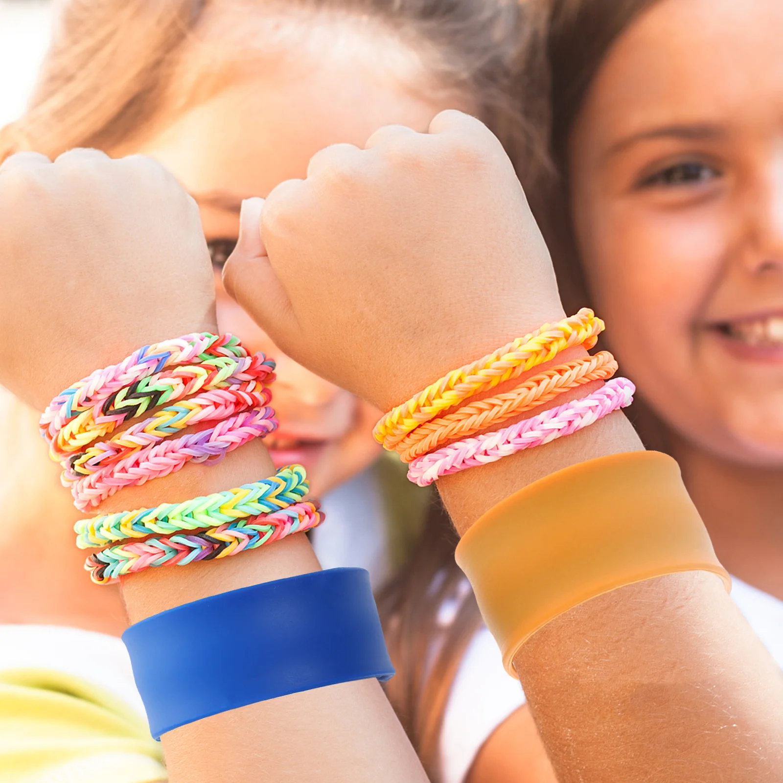 

10pcs Silicone Wrist Bracelets For Kids Slap Bands Children Watch Strap Lightweight Decorative Party Favors Hand Rings Photo