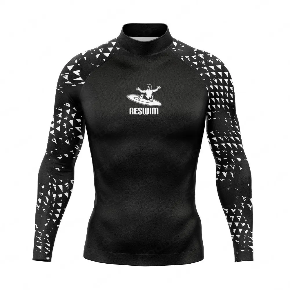 Nowa męska koszulka z długim rękawem rashguardy UV Protection strój kąpielowy surfingowy strój kąpielowy kąpielowy Surf koszula plażowa Skinsuit