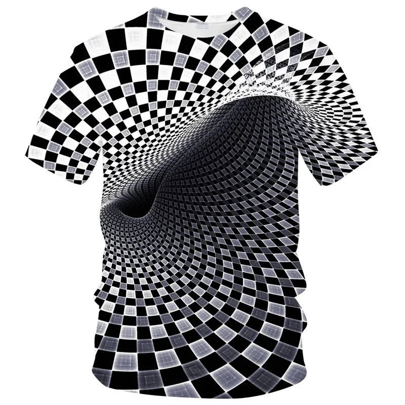 

Funny Illusion Graphic T Shirt for Men 3D Printed Art Optical T-shirt ropa y2k Tops Harajuku Fashion Street Tees Womens Clothing