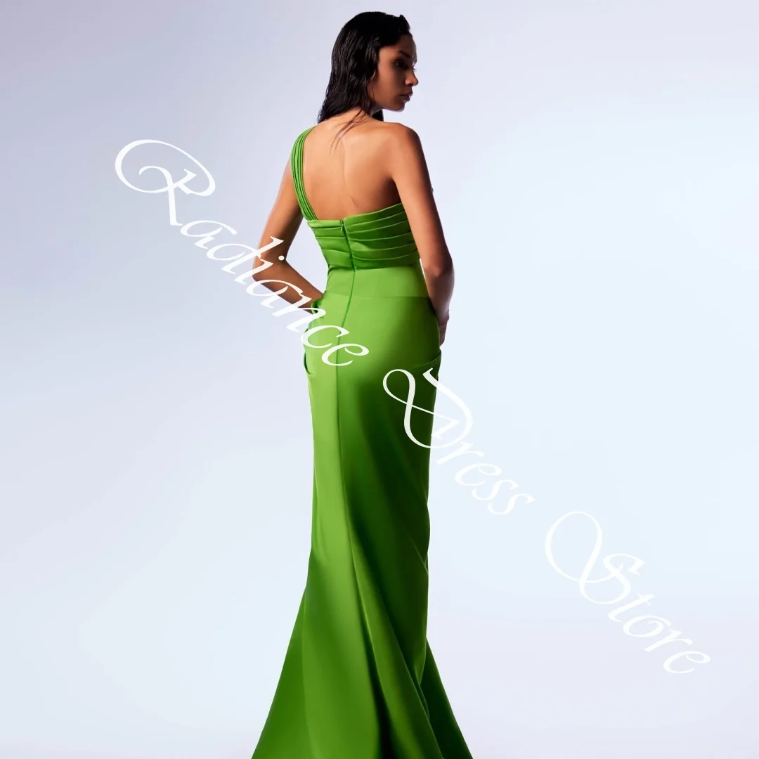 تخصيص أزياء الساتان مستقيم واحد الكتف شرابة فساتين السهرة أكمام لوحة قطار سستة الظهر العودة للوطن الدكتور #5