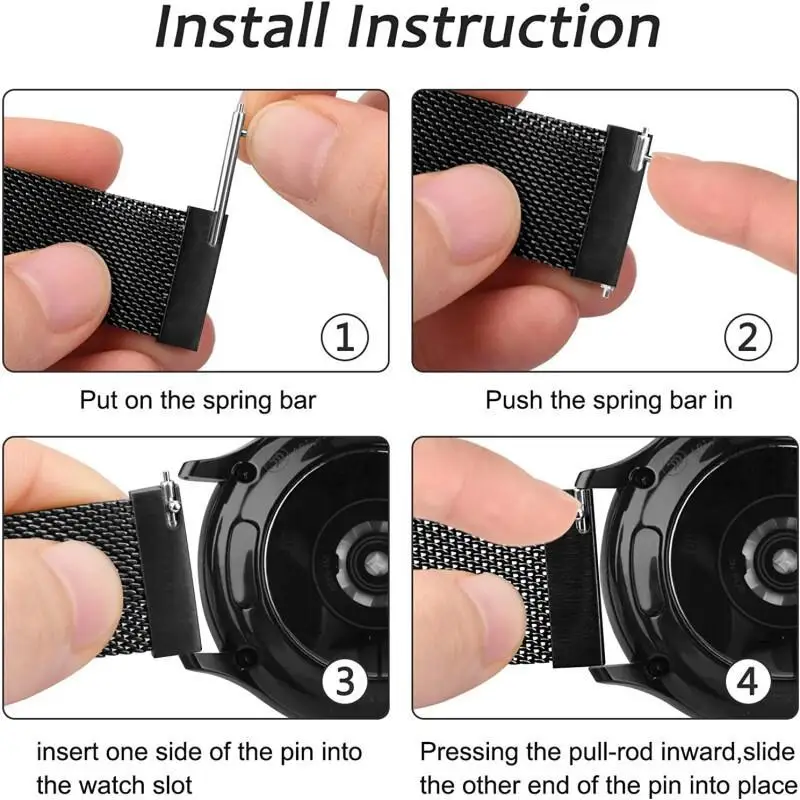 20mm 22mm Watch Strap For Garmin Venu 2 3 Milanese Magnetic Loop For Garmin Forerunner 55 158 165 745 965 265 255 245 645 Music