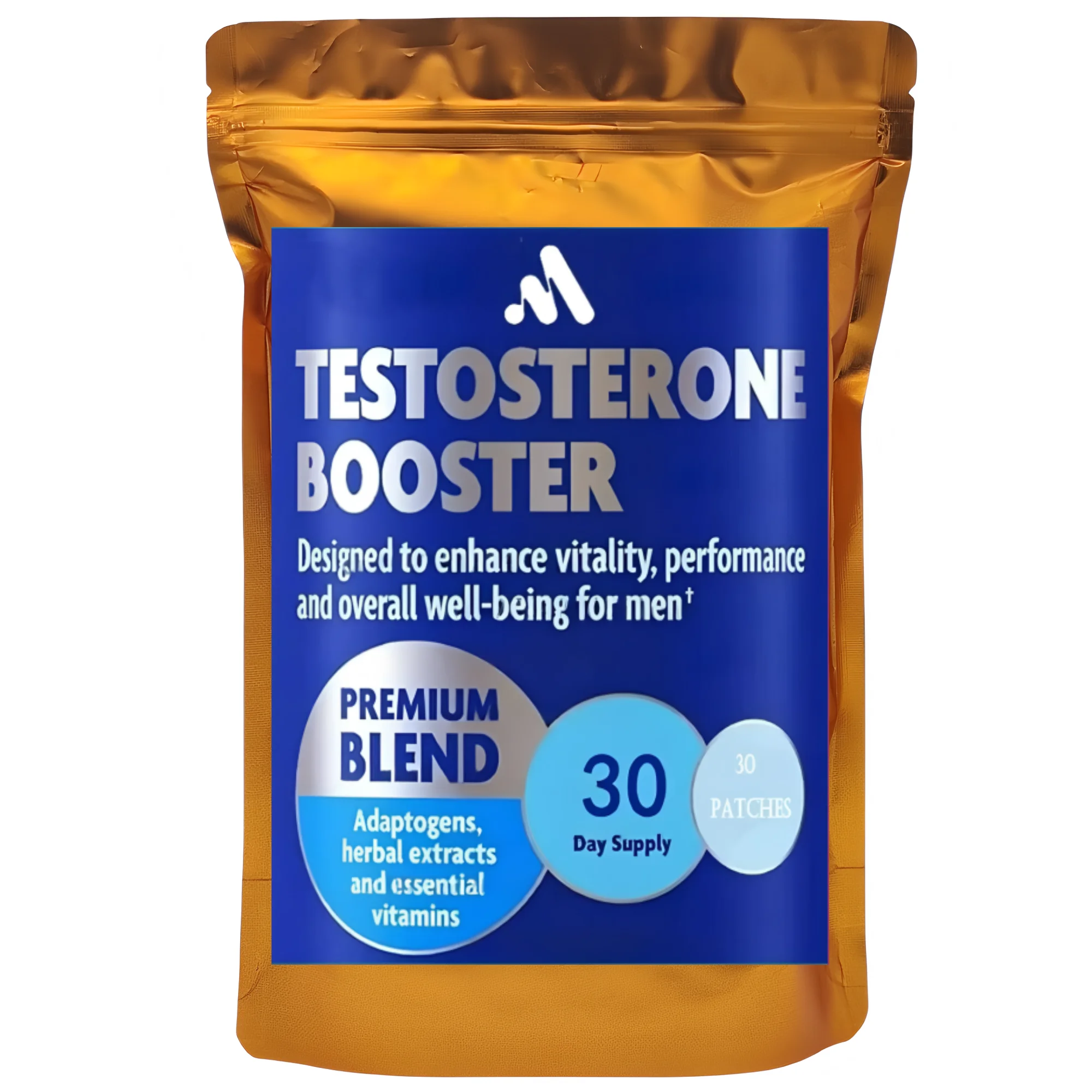 30 رقعة معززة من التستوستيرون عبر الجلد للرجال، تريبولوس، منشار بالميتو، الجينسنغ، شيلجيت، الابيميديوم