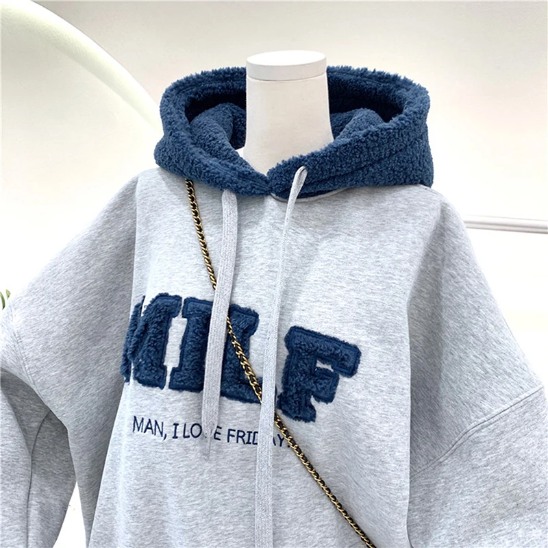 Fashion Hooded Sweater Women Loose Pullover Long-Sleeve Tops Female Autumn Winter Hoodie Loose Clothing For Ladies