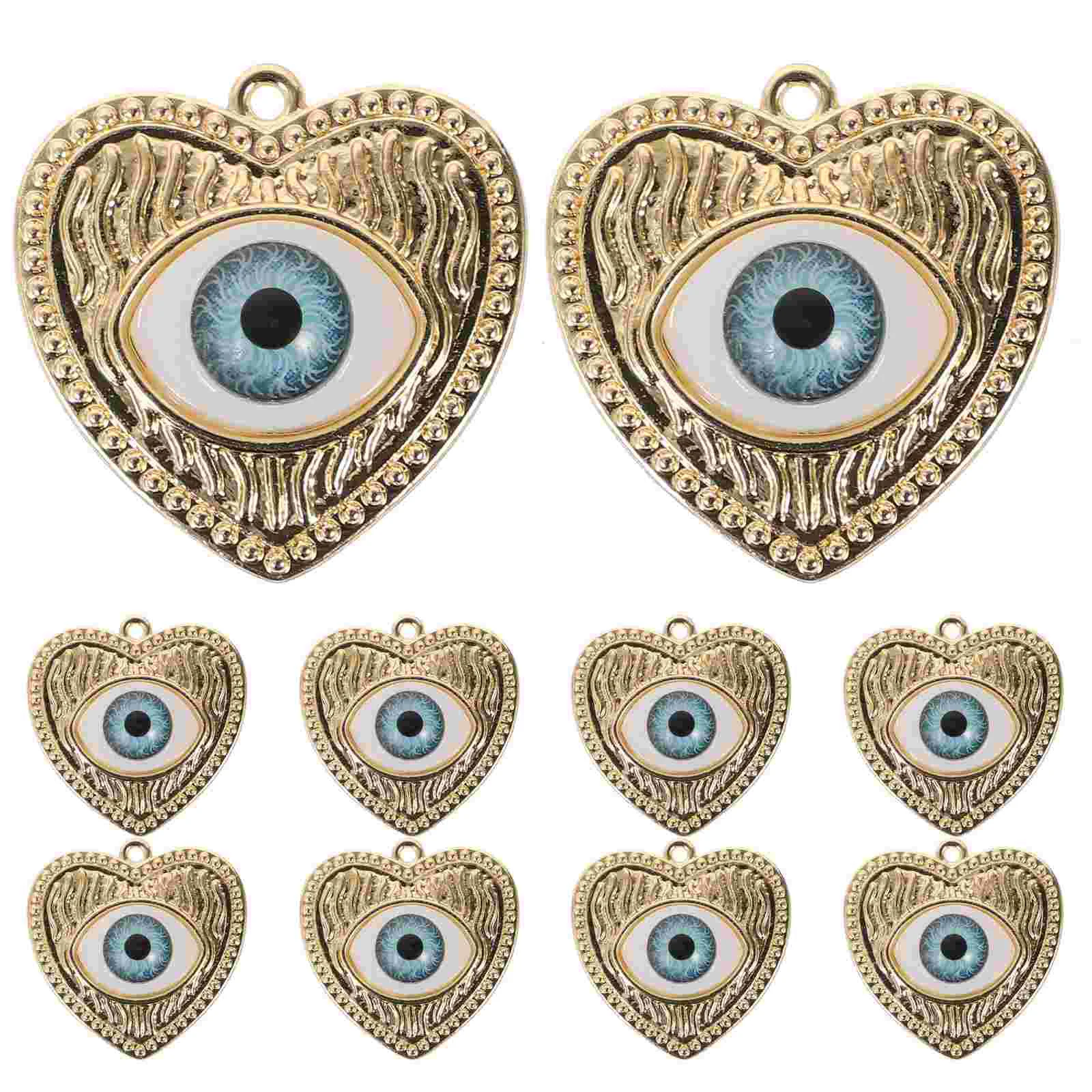 

10 Pcs Necklace Devil's Eye Trinket Bracelet DIY Accessories Charms Pendants Alloy Jewelry Making