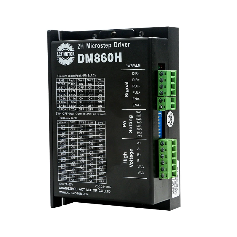 

2H Microstep Driver DM860H Stepper Motor Drive 7.8A 24V-80vdc Drive Controller For CNC Router/Laser Nema34 Stepper Motor