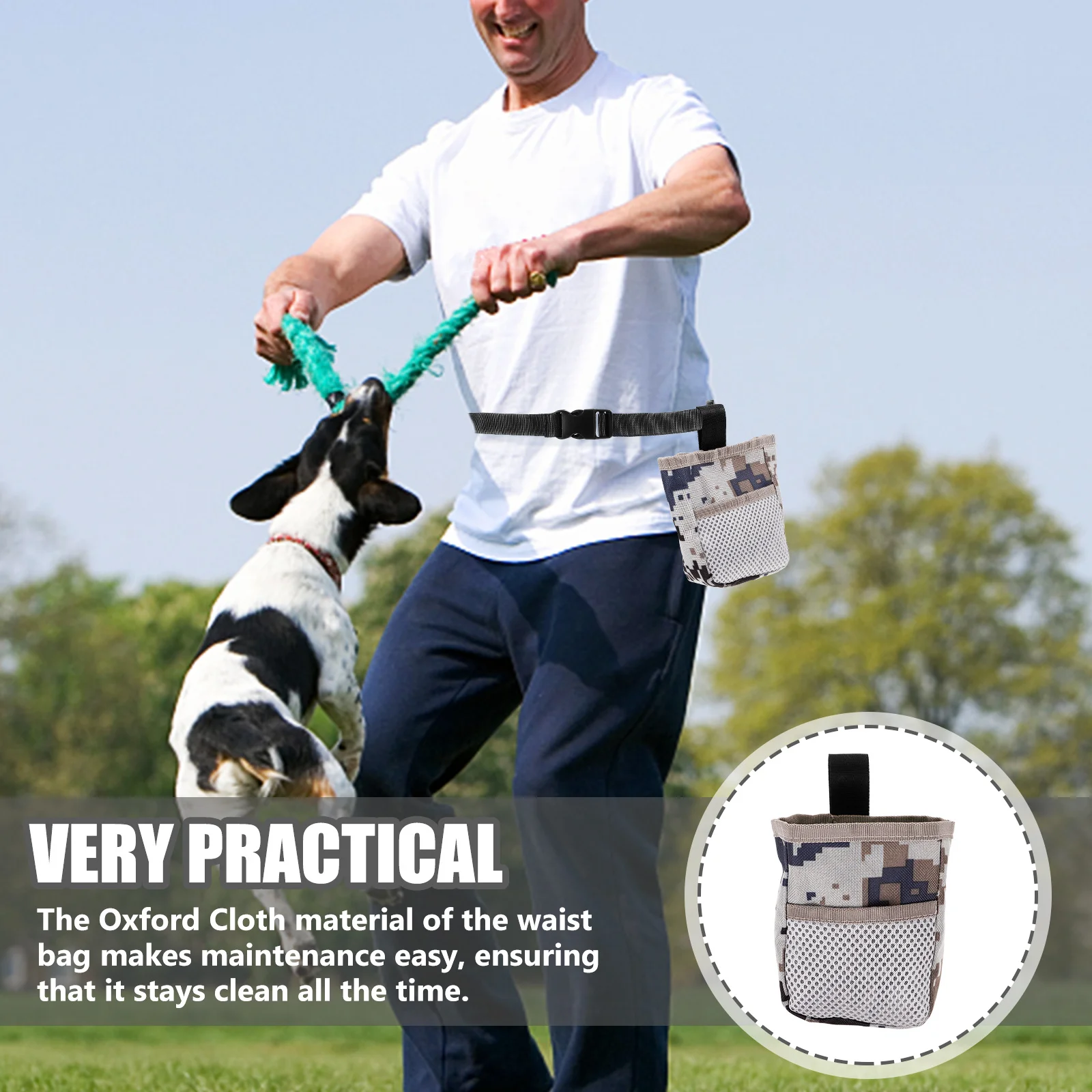 

Dog Treat Pouch Oxford Cloth Portable Training Snack Waist Bag Outdoor Pet Food Holder Lightweight Dog Walking Bag