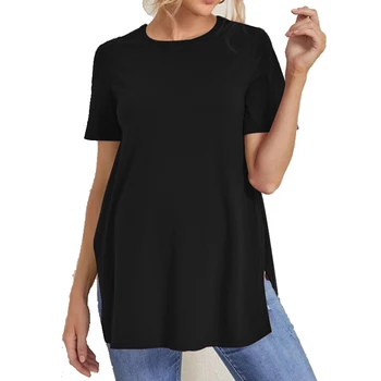Matczyna koszulka lato nowy jednolity kolor okrągły dekolt z krótkim rękawem do karmienia piersią miesiąc pasuje do kobiet w ciąży na co dzień karmienie