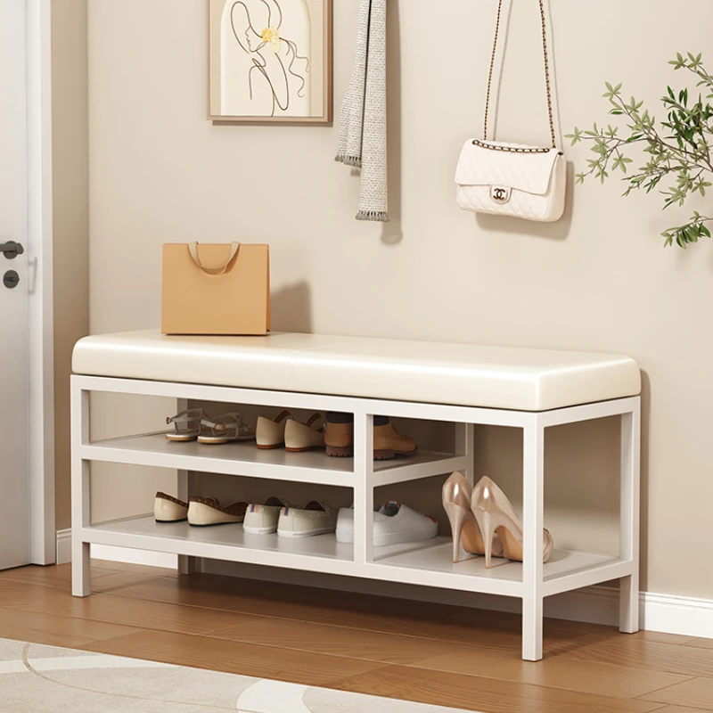 

Cream style shoe changing stool, doorstep for home use, shoe cabinet