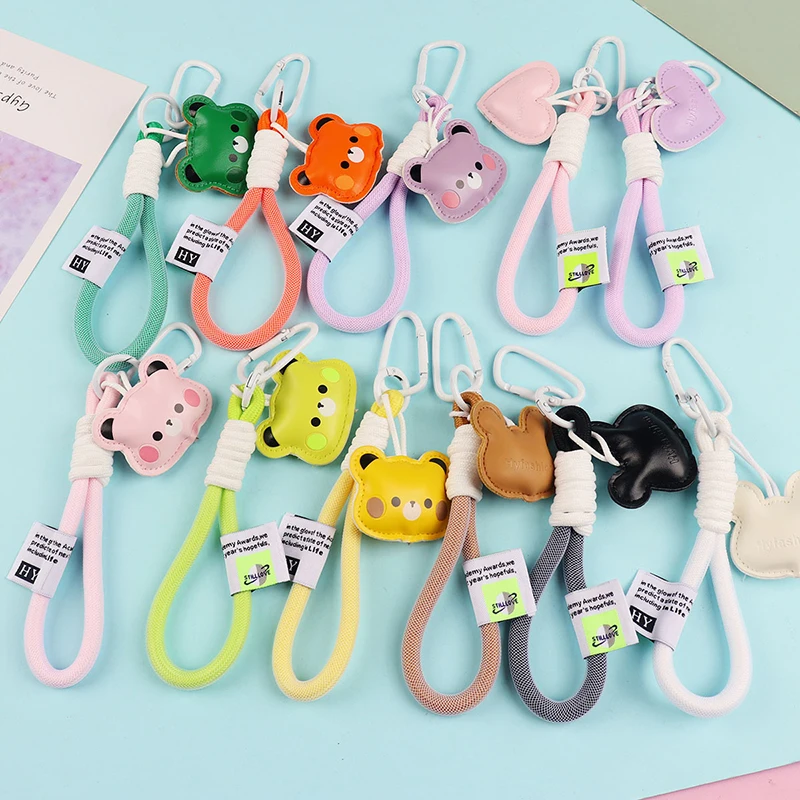 Cute Bear Mobile Phone Lanyard Creative Phone Short Wrist Strap Backpack Pendant Decoration Fashion Personality Keychain