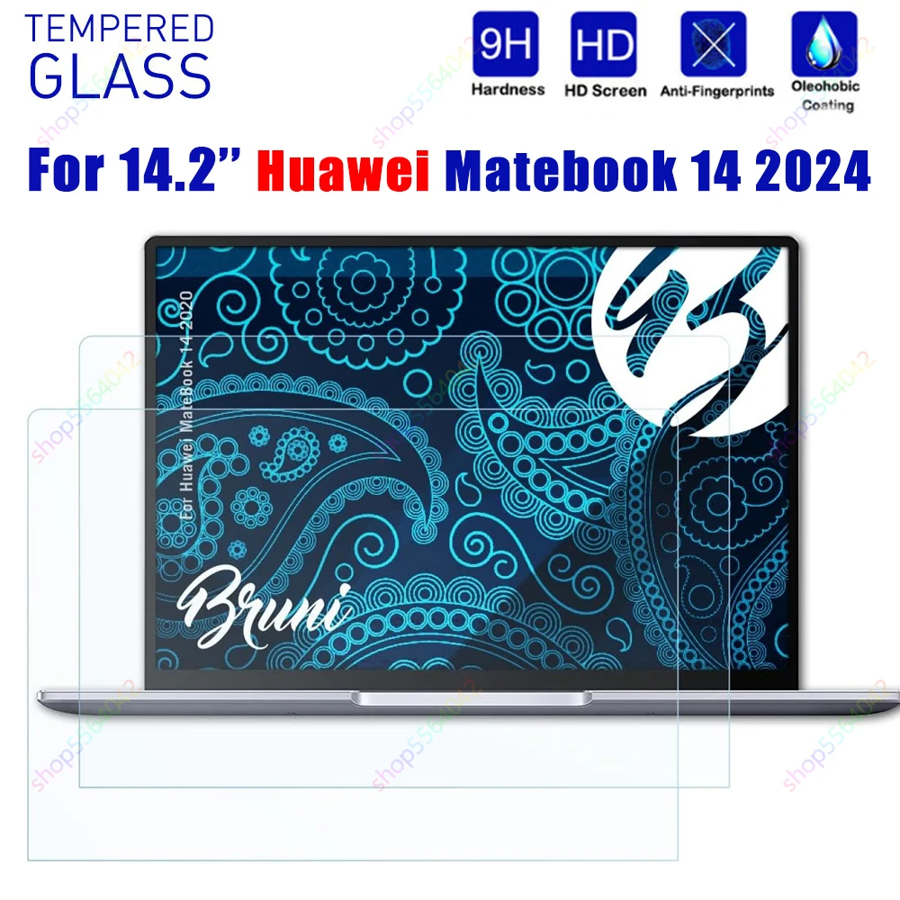 2Packs Tempered Glass Screen Protector For Huawei Matebook 14 2024 14.2Inch HD 9H Bubble Free Laptop Protective Screen Film