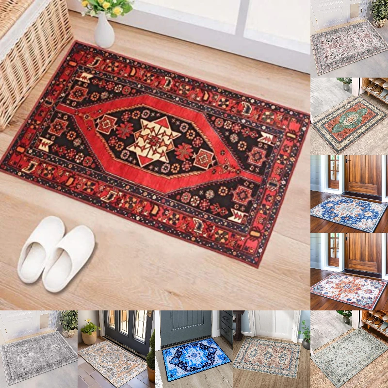 Vintage Bohemian Persia Stil Kleine Bodenmatte Ethnische Dekoration Badezimmer Teppich Küche Matte Home Wohnzimmer Dekor Eingang Teppich