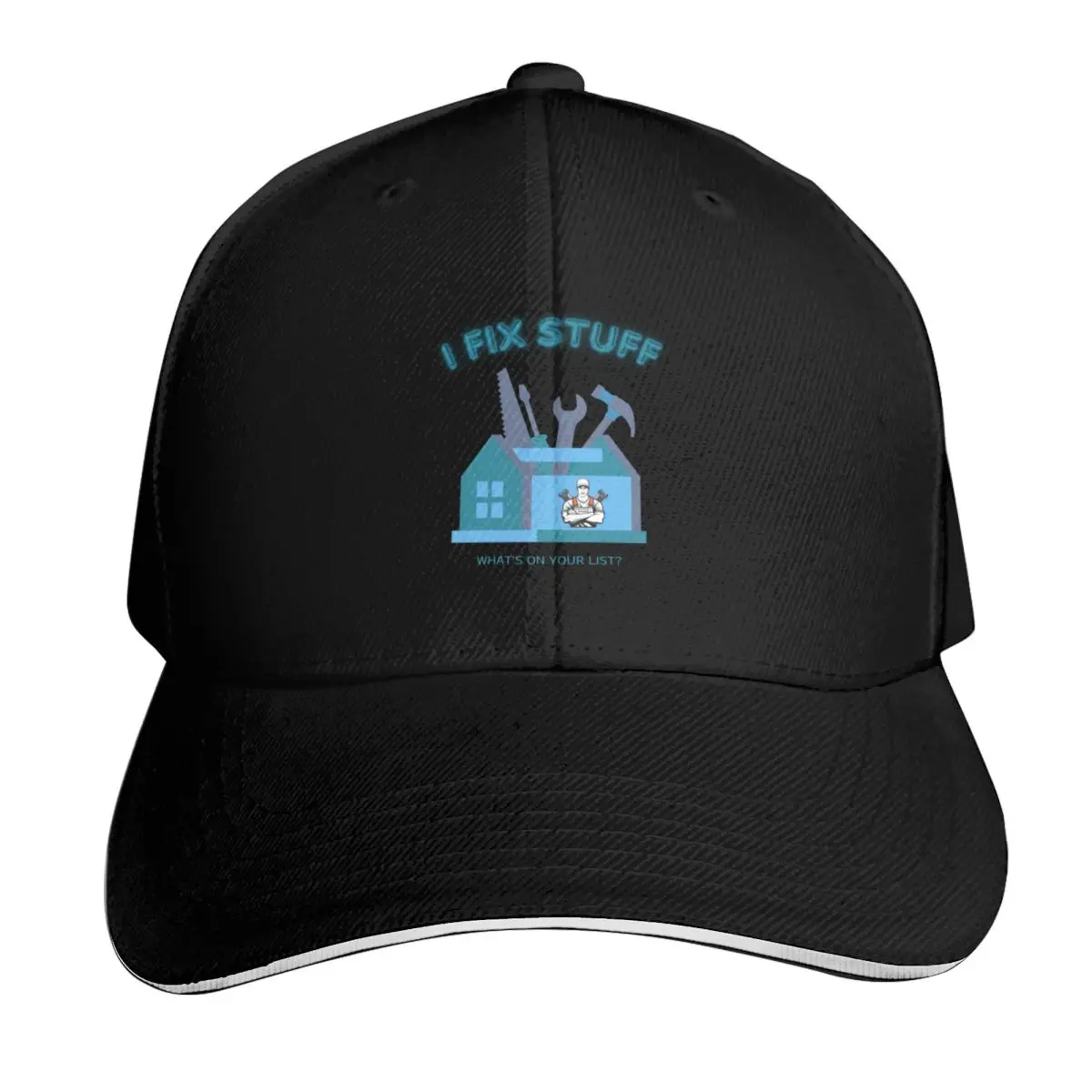 “ I FIX STUFF “ Handyman design Baseball Cap Quick Dry Performance Cotton Twill Breathable Contrast Two Tone Brim