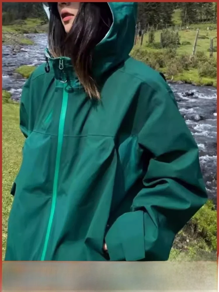 

Waterproof Windproof 3D Tailored Soft ell Jaet Casual Outdoor Autumn Winter Couple Hooded Fce Lined Zipper Closure Coat