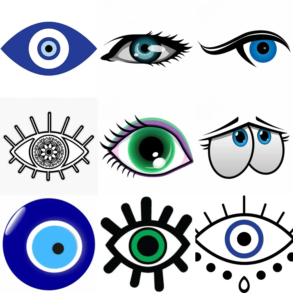 

Creative Eyes Creative Personalized PVC Waterproof Stickers Accessories for Decorate Car Wall Van Window Table Off-road Fridge