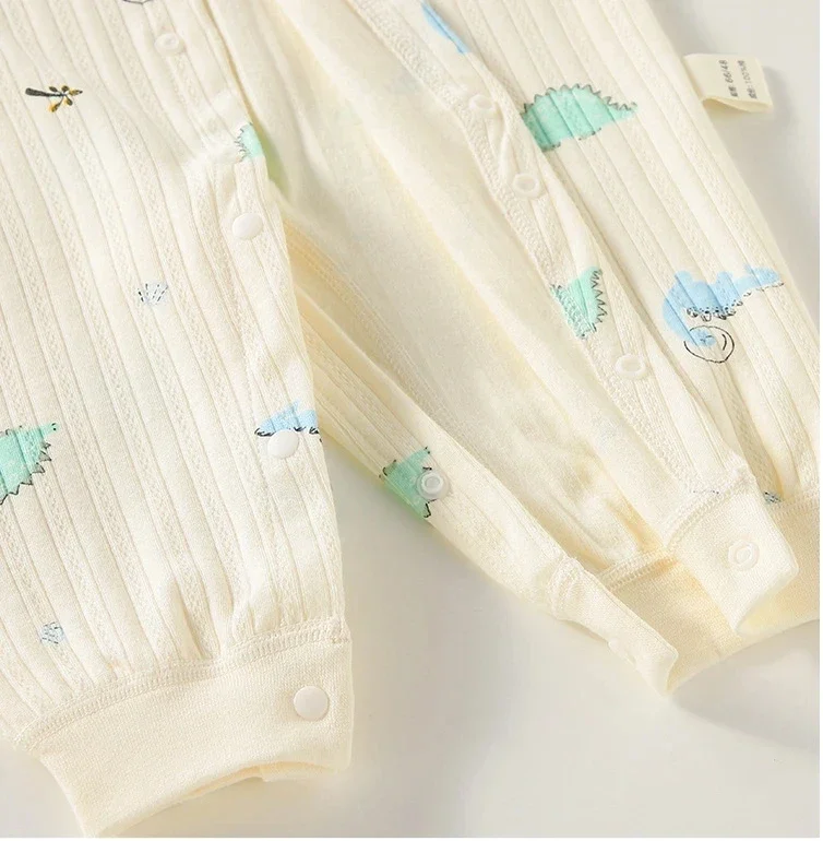 ملابس الطفل الوليد السروال القصير بنين بنات كم طويل لطيف الكرتون تصميم الربيع والخريف بذلة الوليد 3M 6M 9M 12M 18M 24M #6