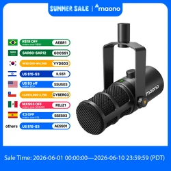 Maono USB/XLR Micrófono dinámico profesional Todo de metal con ganancia de silencio de un toque Conector para auriculares y control de volumen para Podcasting Live Streaming Youtube PD400X