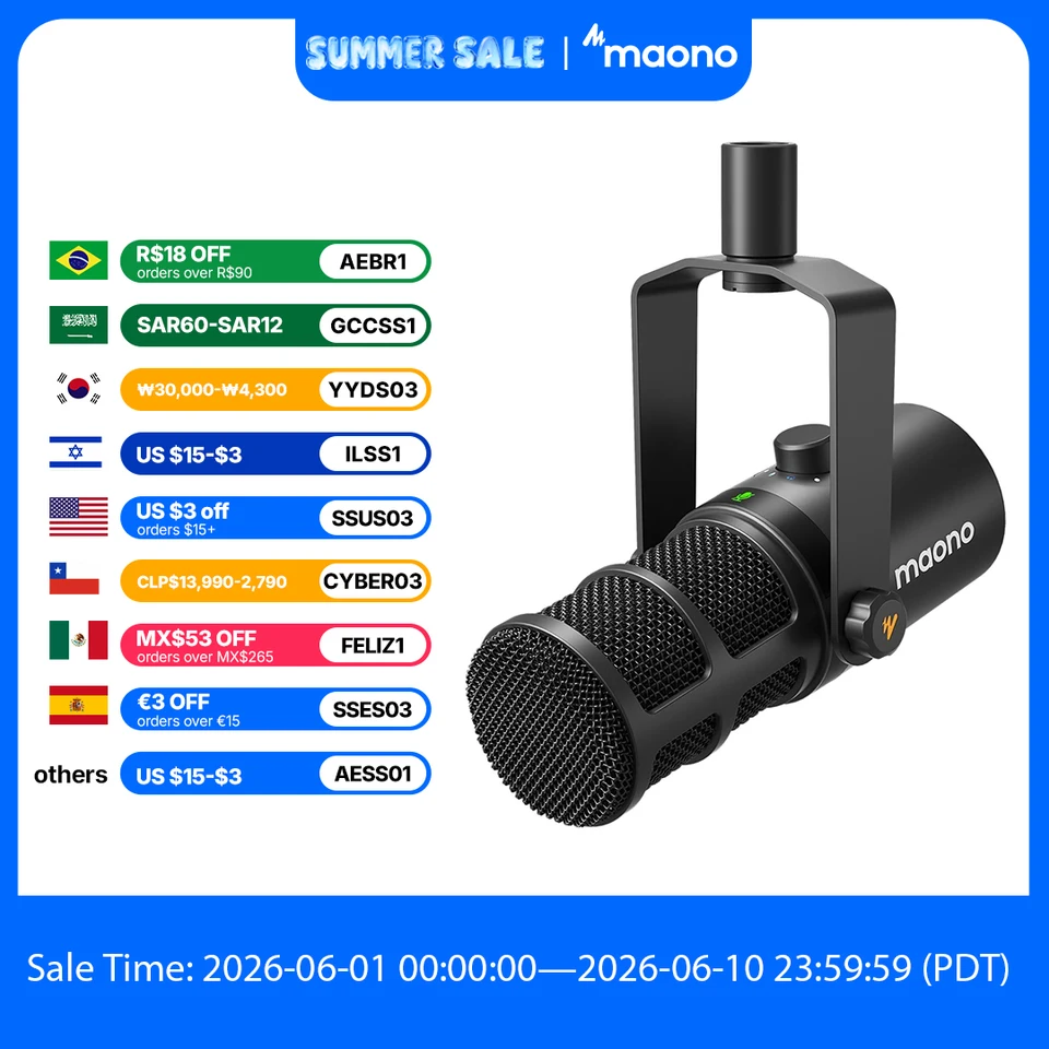 maono PD400X USB/XLR Dynamic Microphone All Metal With One-Touch