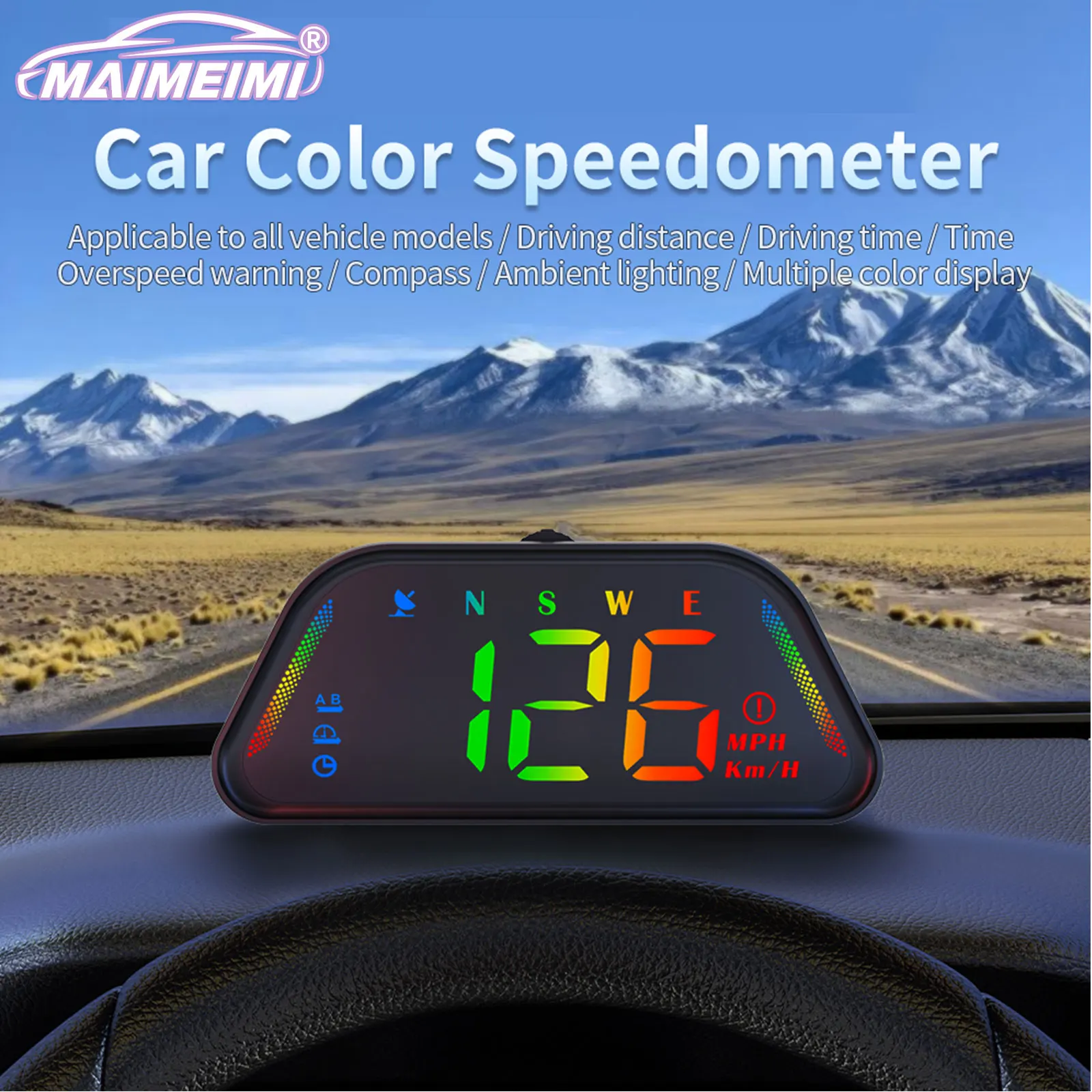 Car GPS HUD Speedometer Head Up Display MPH KMH Speed Gauge Compass Time Display With Overspeed Alarm G23 Vehicle Accessories